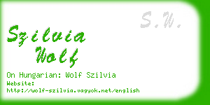 szilvia wolf business card